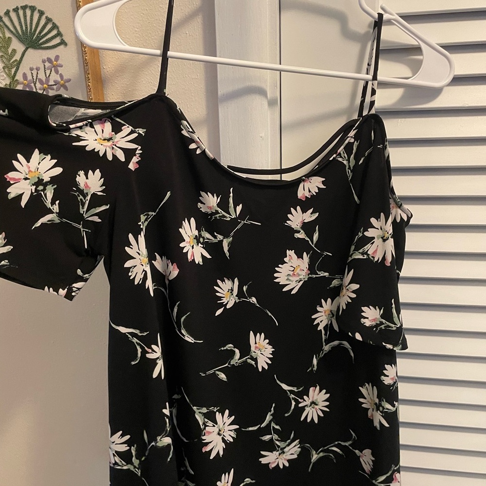 Kaileigh Black Floral Off-Shoulder Blouse